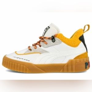Puma yellow white black with multi colors on heel